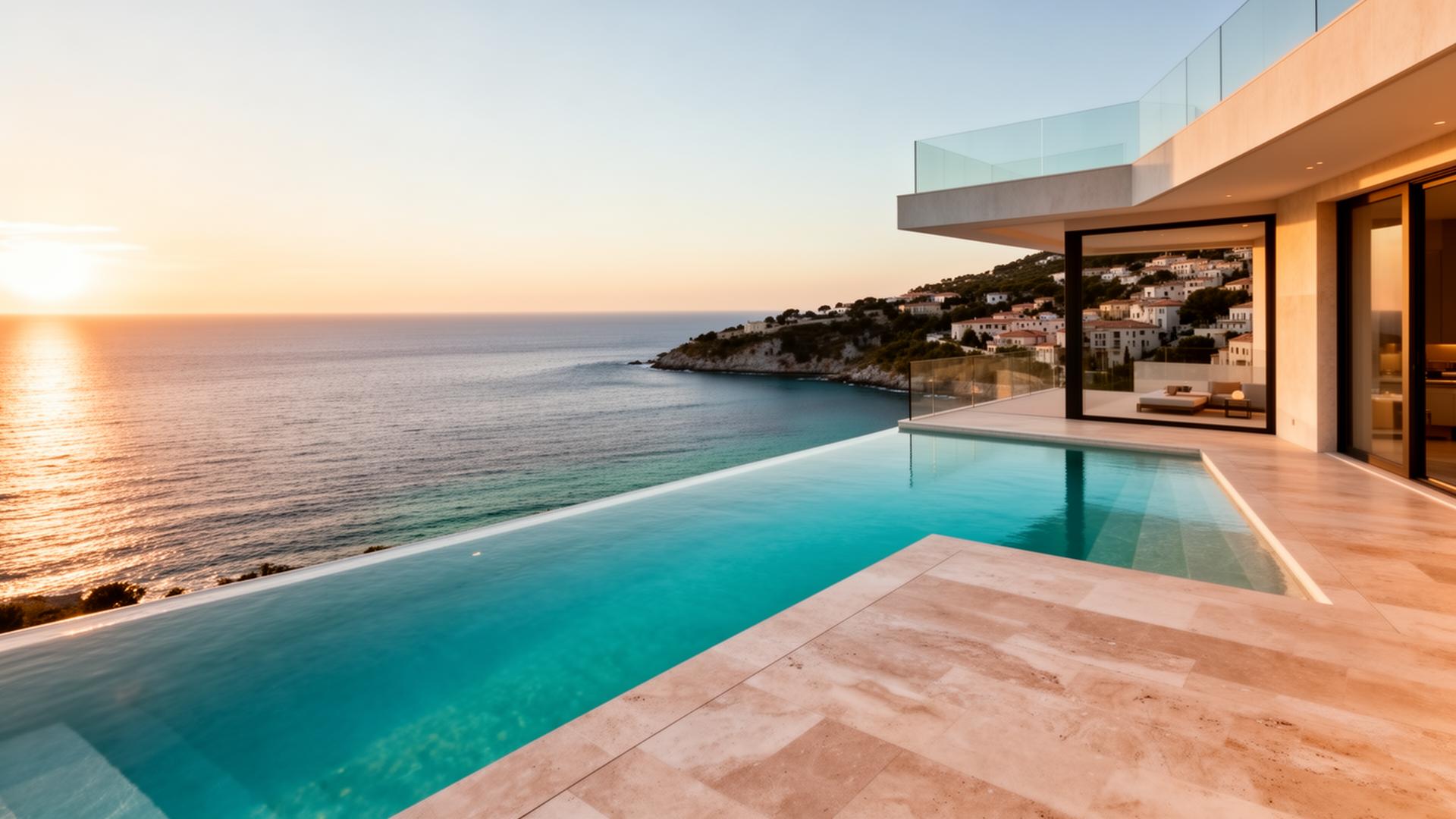 Mediterranean terrace with infinity pool