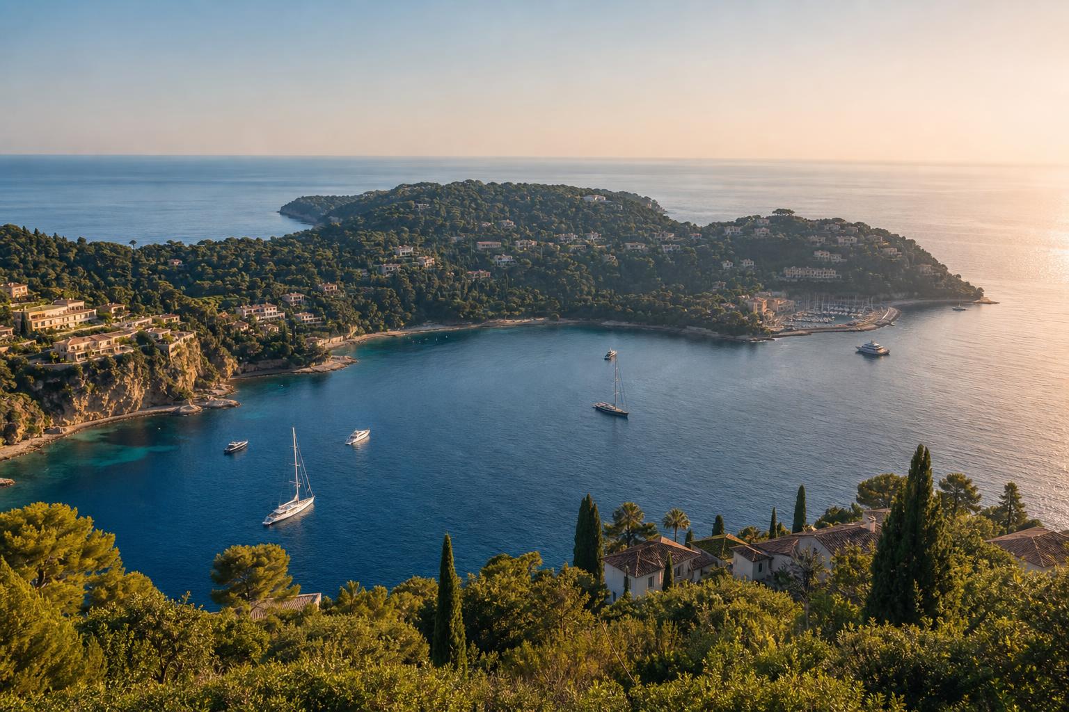 Aerial view of Saint-Jean-Cap-Ferrat peninsula